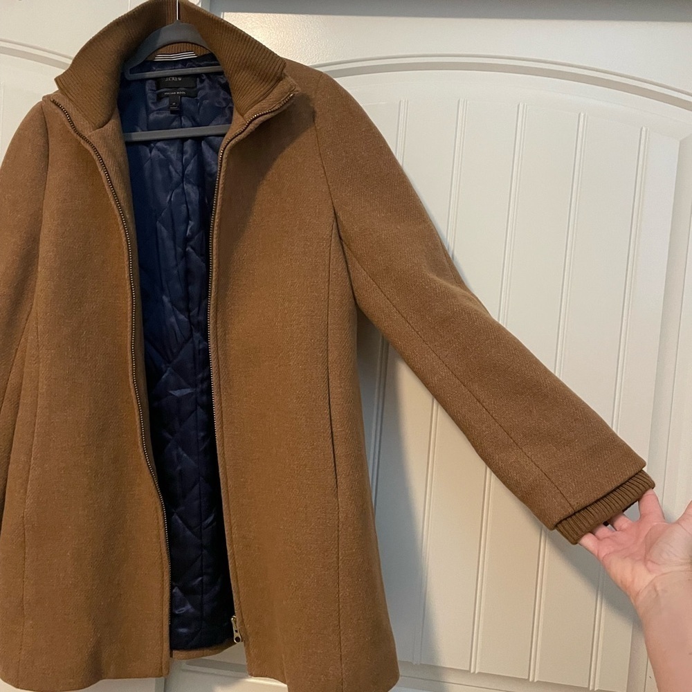 J. Crew Lodge coat Italian wool winter jacket full zip size 10 - Picture 6 of 13